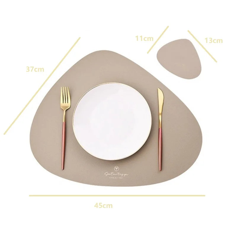 Faux Leather Placemats (Set of 2 + Coasters) – Waterproof & Stylish Table Protection