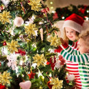 As flores de Natal com glitter dão um toque de elegância natalícia!