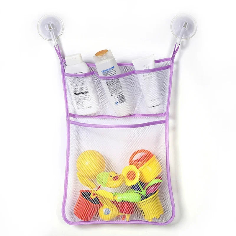 “Dino” Bath Toy Organizer – Mesh Hanging Bag with Suction Cups for Bathtub