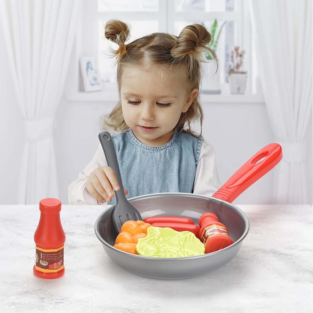 8-Piece Kids’ Kitchen Play Set – Pretend Food & Cookware