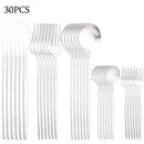 30-Piece Stainless Steel Cutlery Set – Elegant Dining at Home