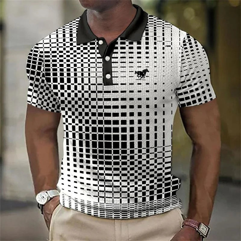 Men’s Summer Fashion Polo Shirt –   Color Contrast Design