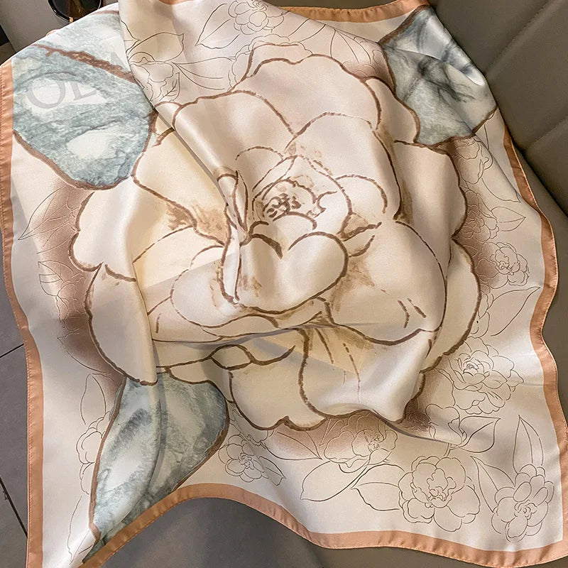 Luxury Print Satin Square Scarf – Elegant, Versatile & Lightweight for Everyday Use