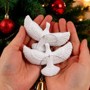 Enfeites de Natal em resina com pombas brancas, símbolo de paz e esperança!