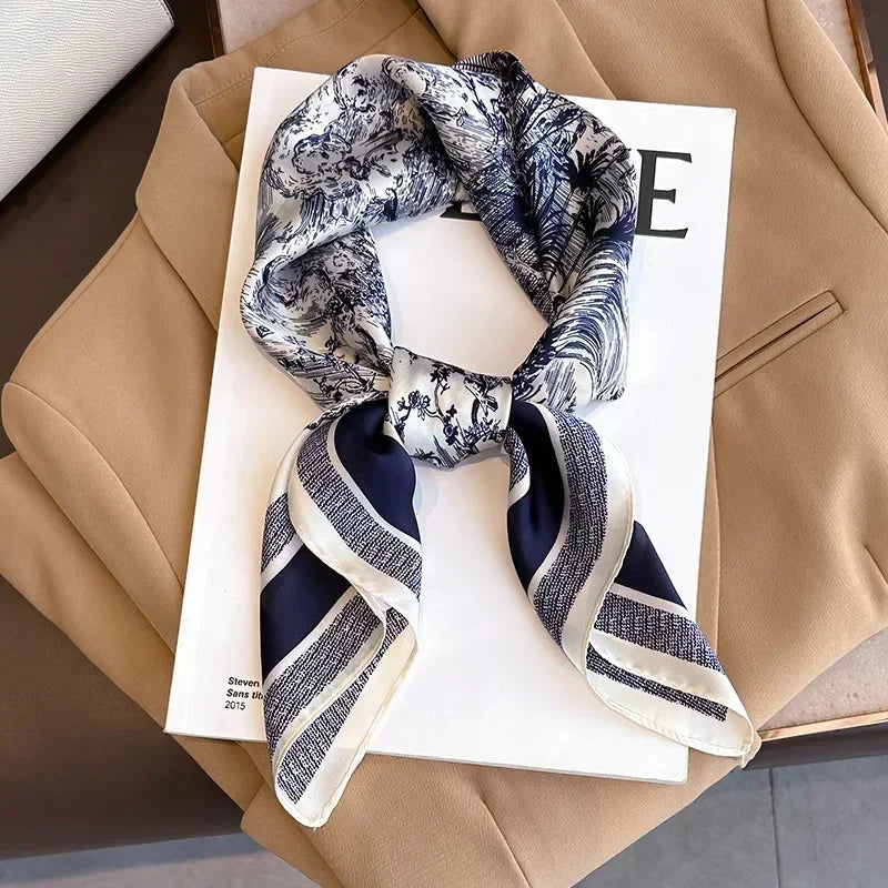 Luxury Print Satin Square Scarf – Elegant, Versatile & Lightweight for Everyday Use
