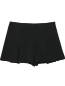 Saia-calções plissada de cintura subida – Estilo casual e versátil para o verão.