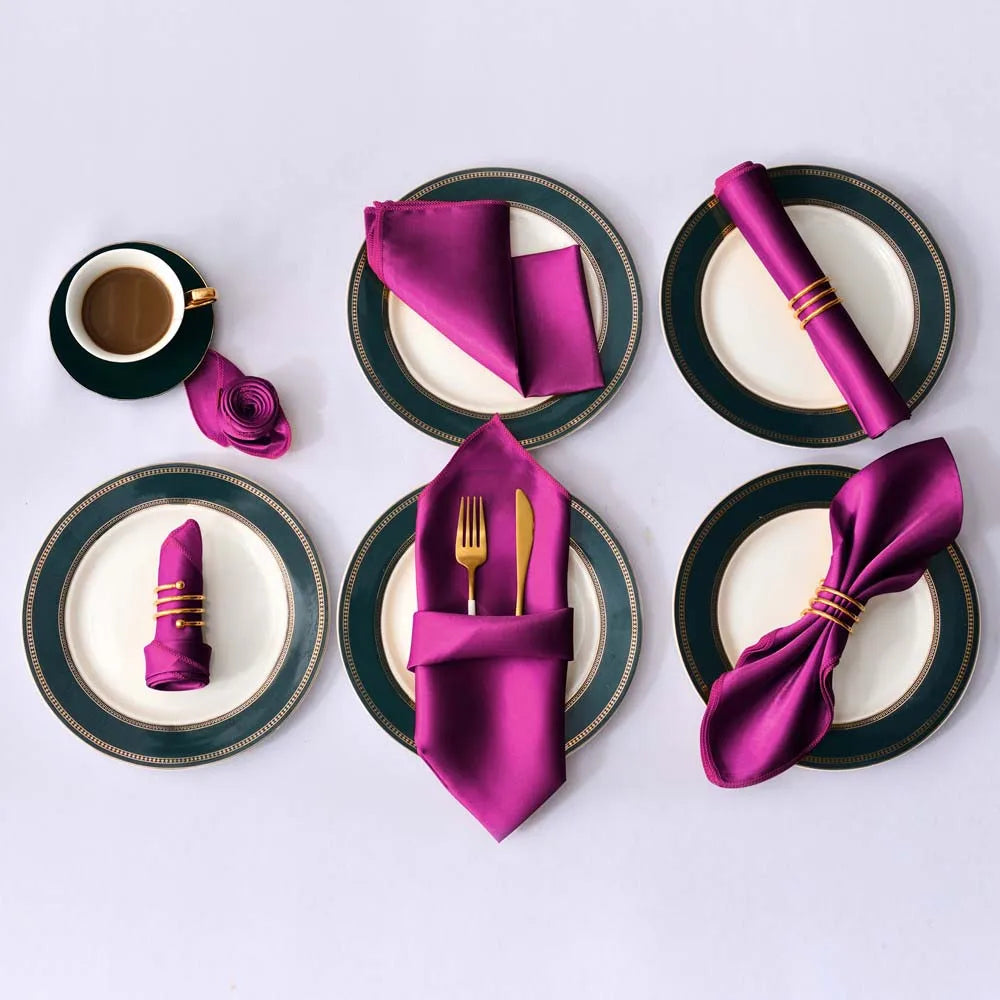 Satin Table Napkins Set of 12 – Elegant  Party Table Decor
