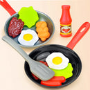 Conjunto de Cozinha Infantil de 8 Peças – Comida e Utensílios de Cozinha de Brinquedo