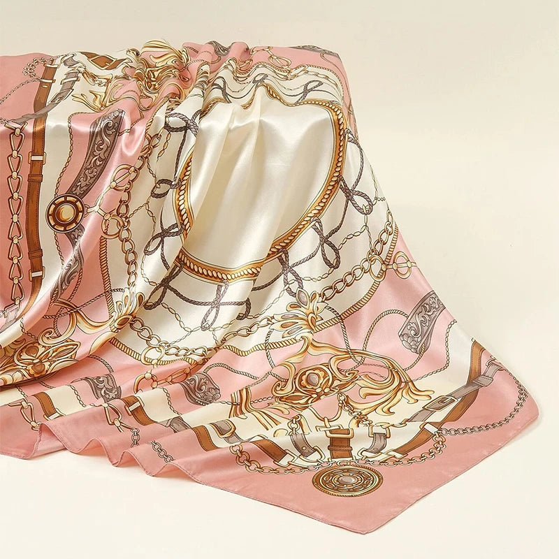 Urban Style Satin Square Scarf – Lightweight, Versatile & Fashionable