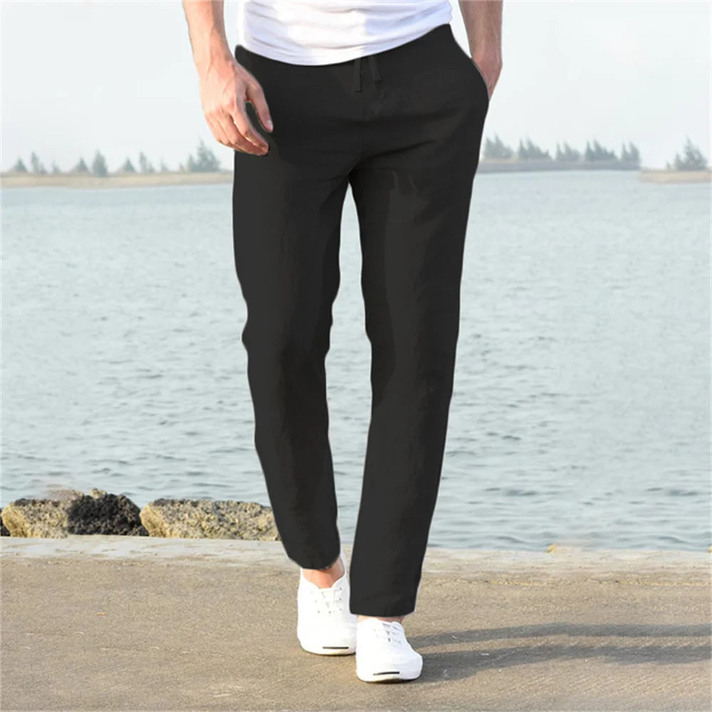 Men’s Cotton Linen Pants – Breathable & Affordable Casual Streetwear for Spring and Autumn