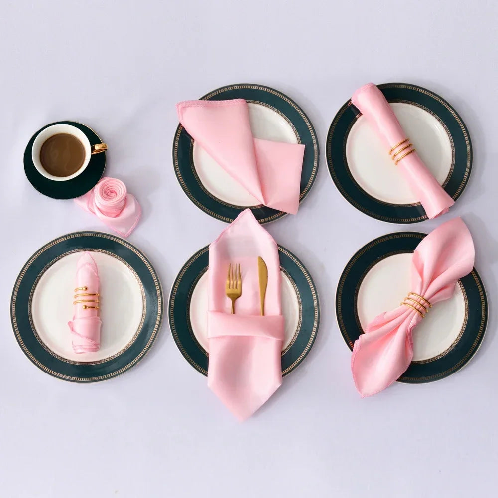 Satin Table Napkins Set of 12 – Elegant  Party Table Decor