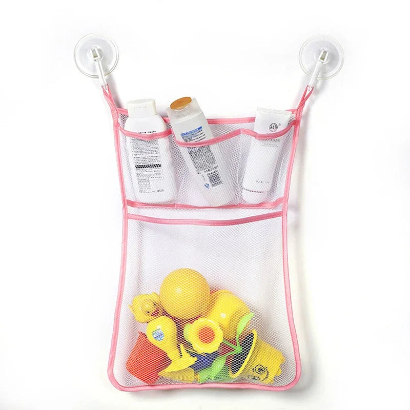 “Dino” Bath Toy Organizer – Mesh Hanging Bag with Suction Cups for Bathtub