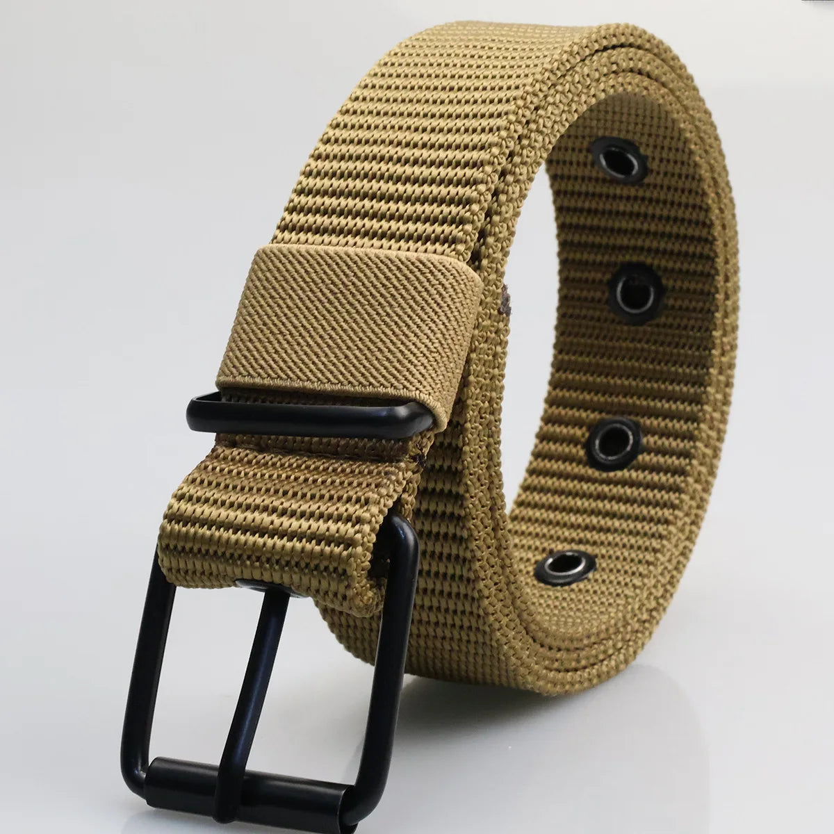 Men’s Canvas Belt with Metal Pin Buckle – Casual, Durable & Versatile Style