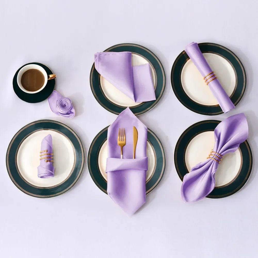 Satin Table Napkins Set of 12 – Elegant  Party Table Decor