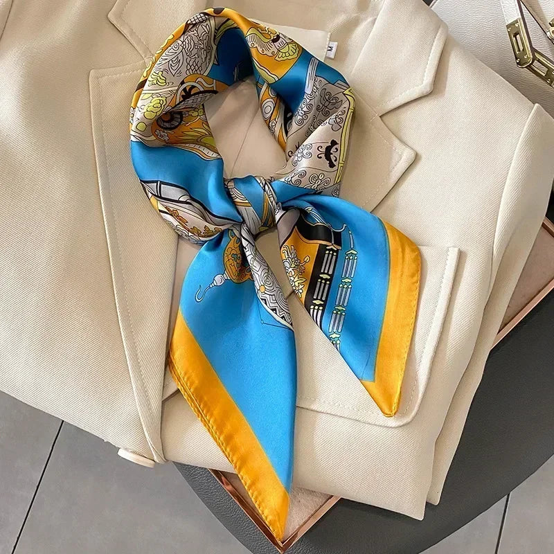 Luxury Print Satin Square Scarf – Elegant, Versatile & Lightweight for Everyday Use