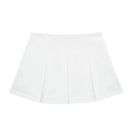 Saia-calções plissada de cintura subida – Estilo casual e versátil para o verão.