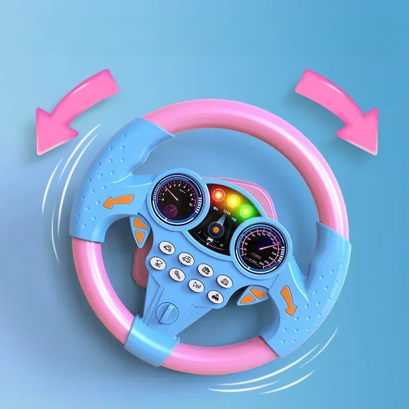 Infant Stroller Steering Wheel Toy – Interactive Copilot Role-Play with Click & Lights