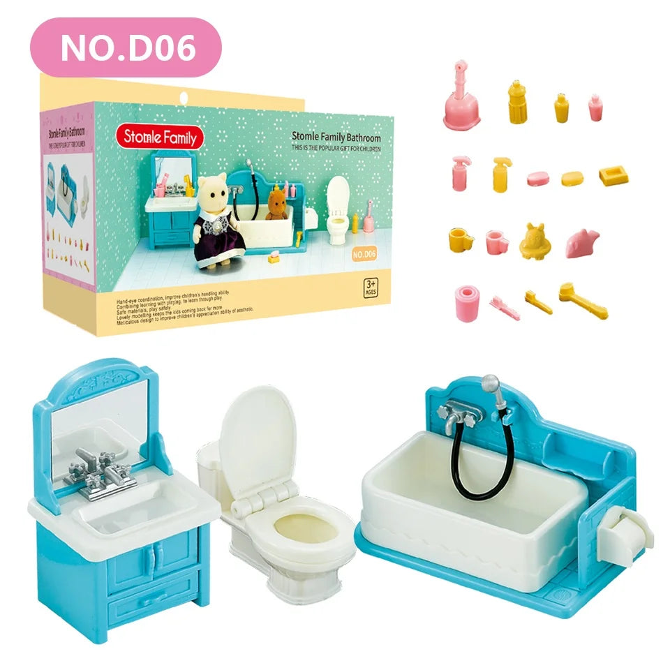 Forest Miniature Dollhouse – Kitchen & Dining Room Furniture Set