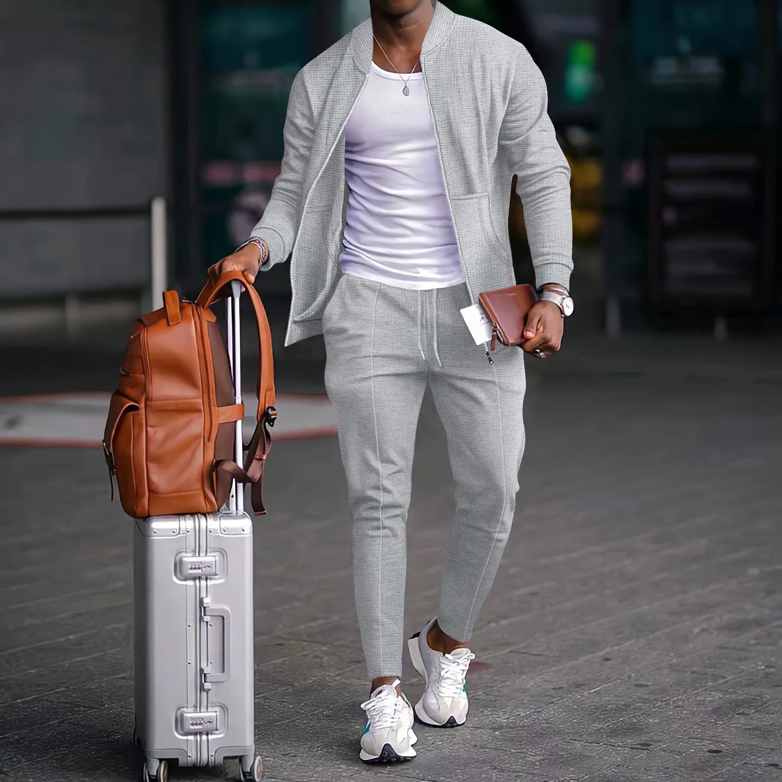 Men's Waffle Texture Sports Set