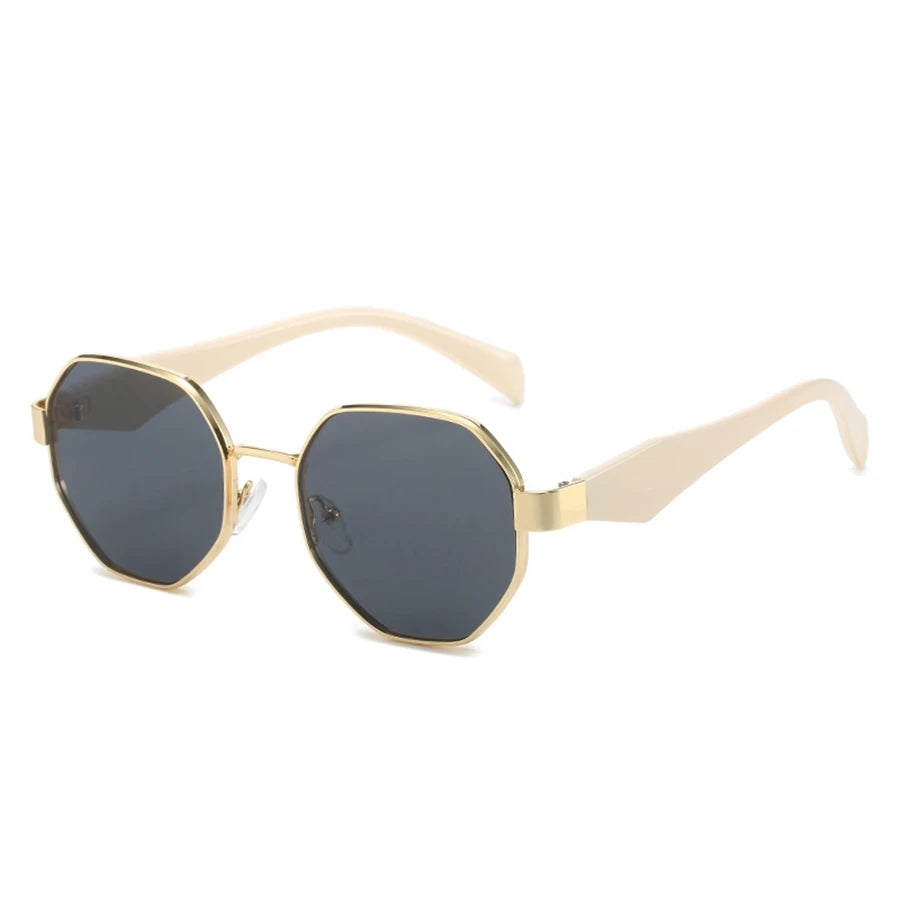 Maya – Retro Polygonal Metal Frame Sunglasses