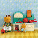 Casa de bonecas em miniatura na floresta – Conjunto de móveis para cozinha e sala de jantar