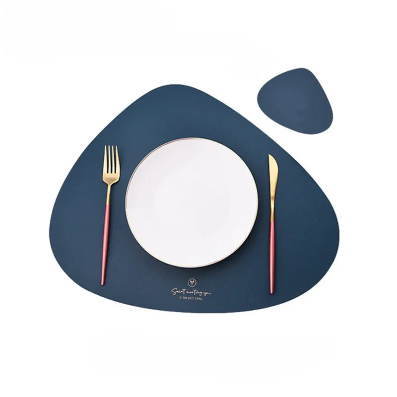 Faux Leather Placemats (Set of 2 + Coasters) – Waterproof & Stylish Table Protection