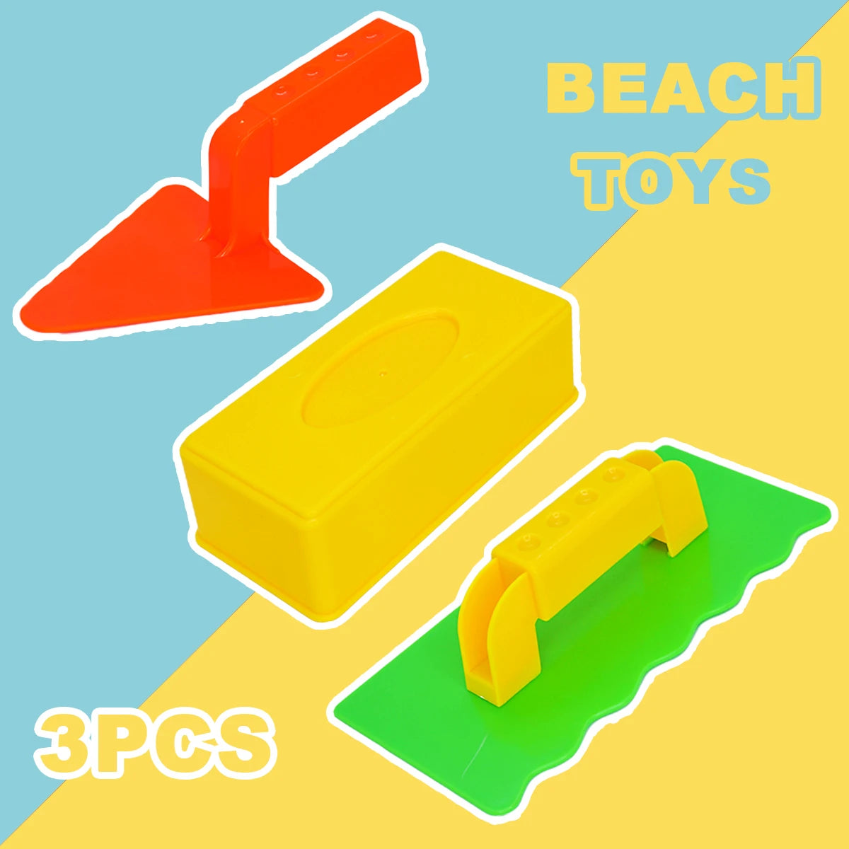 3 PCS Sand & Snow Brick Mold Toy Set – Outdoor Kids Castle Builder for Beach or Winter Fun