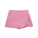 Saia-calça curta de cintura subida – estilo básico e casual