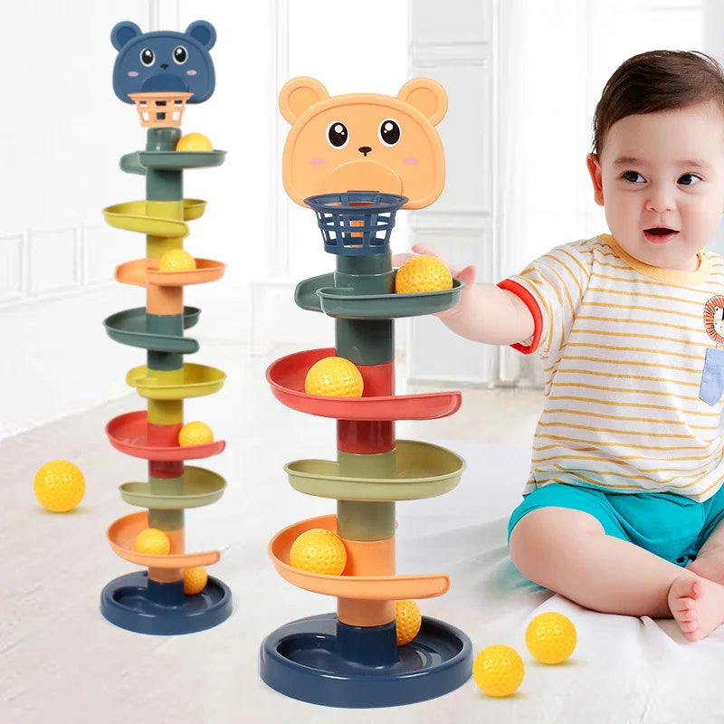 Spiral Ball Drop Tower – Montessori Educational Toy for Babies and Toddlers