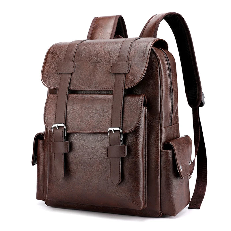 Men's PU Leather Backpack – Spacious, Durable, and Stylish!