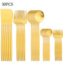 30-Piece Stainless Steel Cutlery Set – Elegant Dining at Home