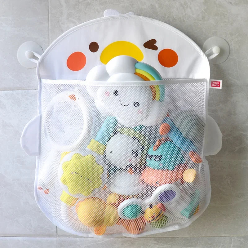 “Dino” Bath Toy Organizer – Mesh Hanging Bag with Suction Cups for Bathtub