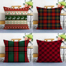 Capa de almofada xadrez Natal – Estampa dupla face 45x45cm