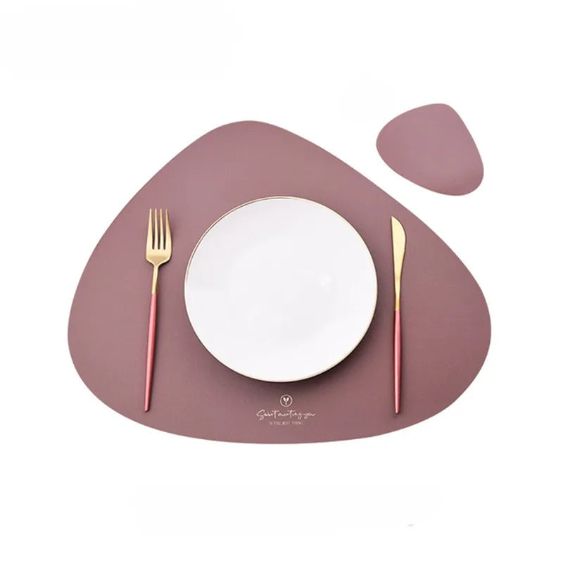 Faux Leather Placemats (Set of 2 + Coasters) – Waterproof & Stylish Table Protection
