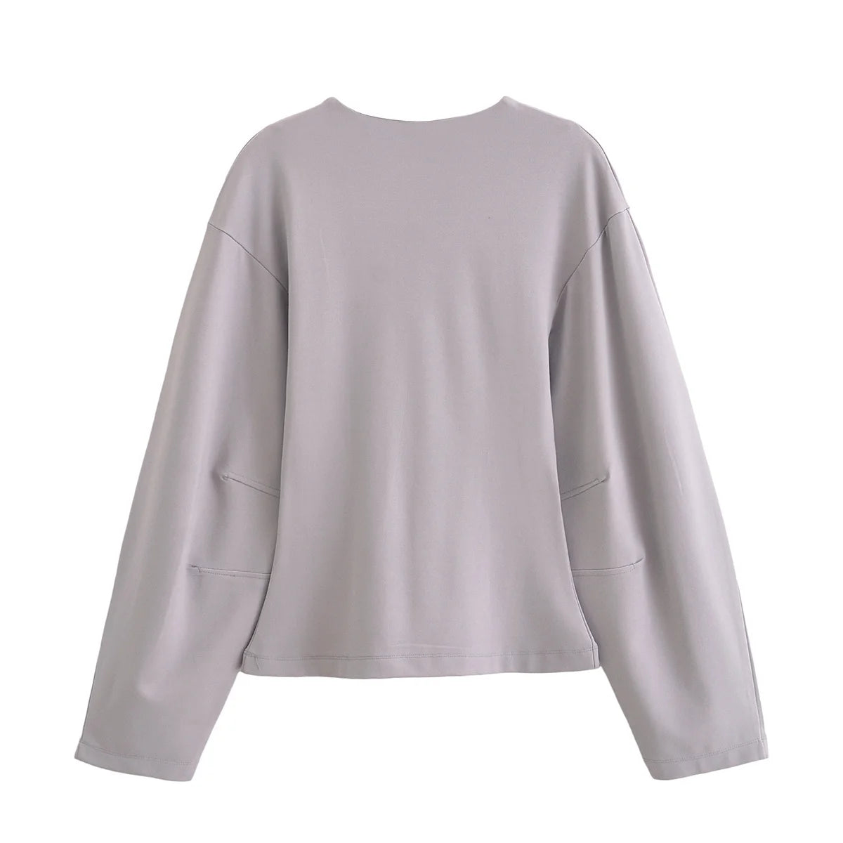 HH Women's 2-Piece Set Fashion Slimming Double-Sided Fabric Round Neck Long-Sleeve Top+Elegant Stretch Casual Wide Leg Pants