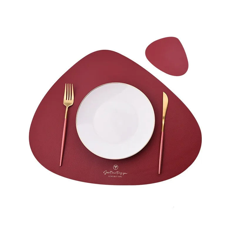 Faux Leather Placemats (Set of 2 + Coasters) – Waterproof & Stylish Table Protection