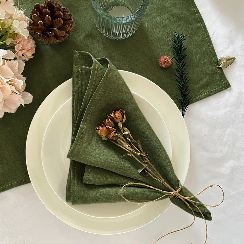 6pcs Durable Solid Color Polyester Napkins – Elegant 40x40cm Table Set for Dining & Events at a Great Price