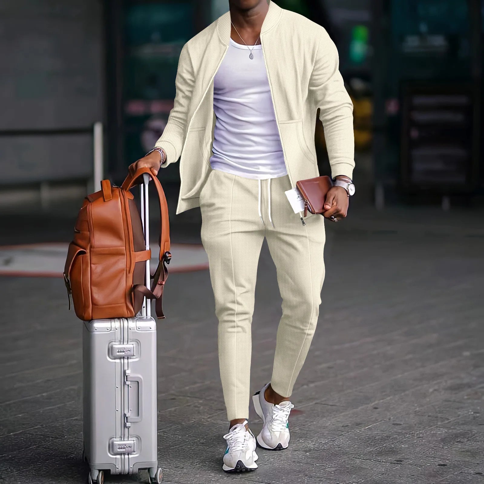 Men's Waffle Texture Sports Set