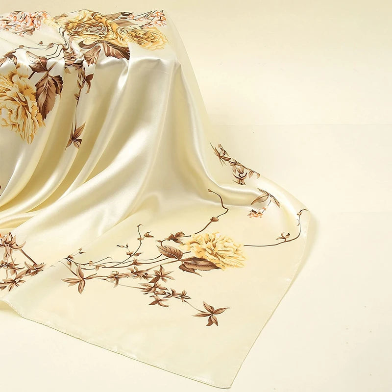 Urban Style Satin Square Scarf – Lightweight, Versatile & Fashionable