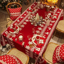 Toalha de mesa de Natal vermelha vibrante.