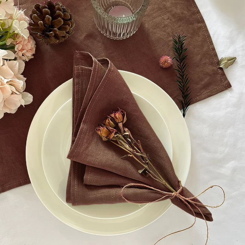 6pcs Durable Solid Color Polyester Napkins – Elegant 40x40cm Table Set for Dining & Events at a Great Price