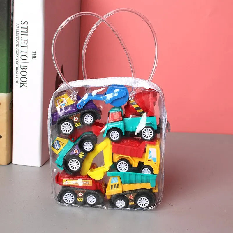 6-Piece Mini Pull-Back Engineering Car Set