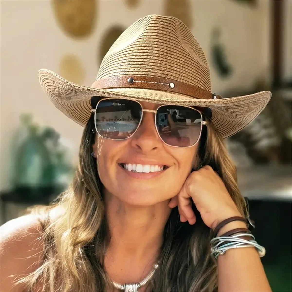 Unisex Western Style Wide-Brim Hat – All-Season Protection & Timeless Look