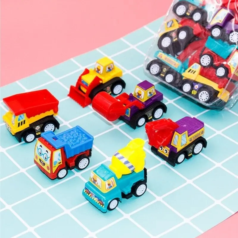 6-Piece Mini Pull-Back Engineering Car Set