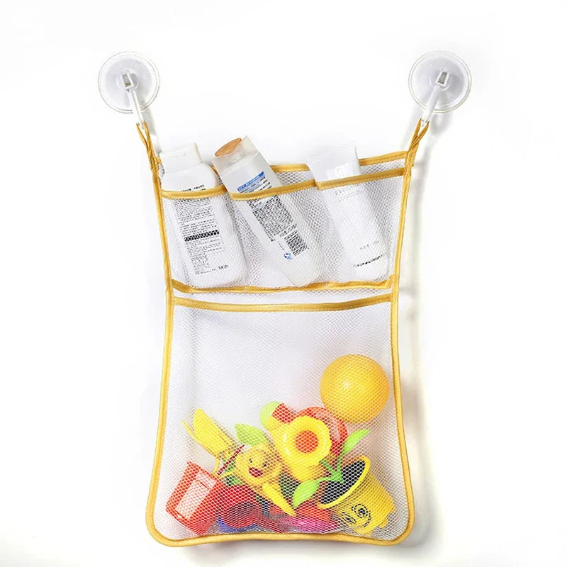 “Dino” Bath Toy Organizer – Mesh Hanging Bag with Suction Cups for Bathtub