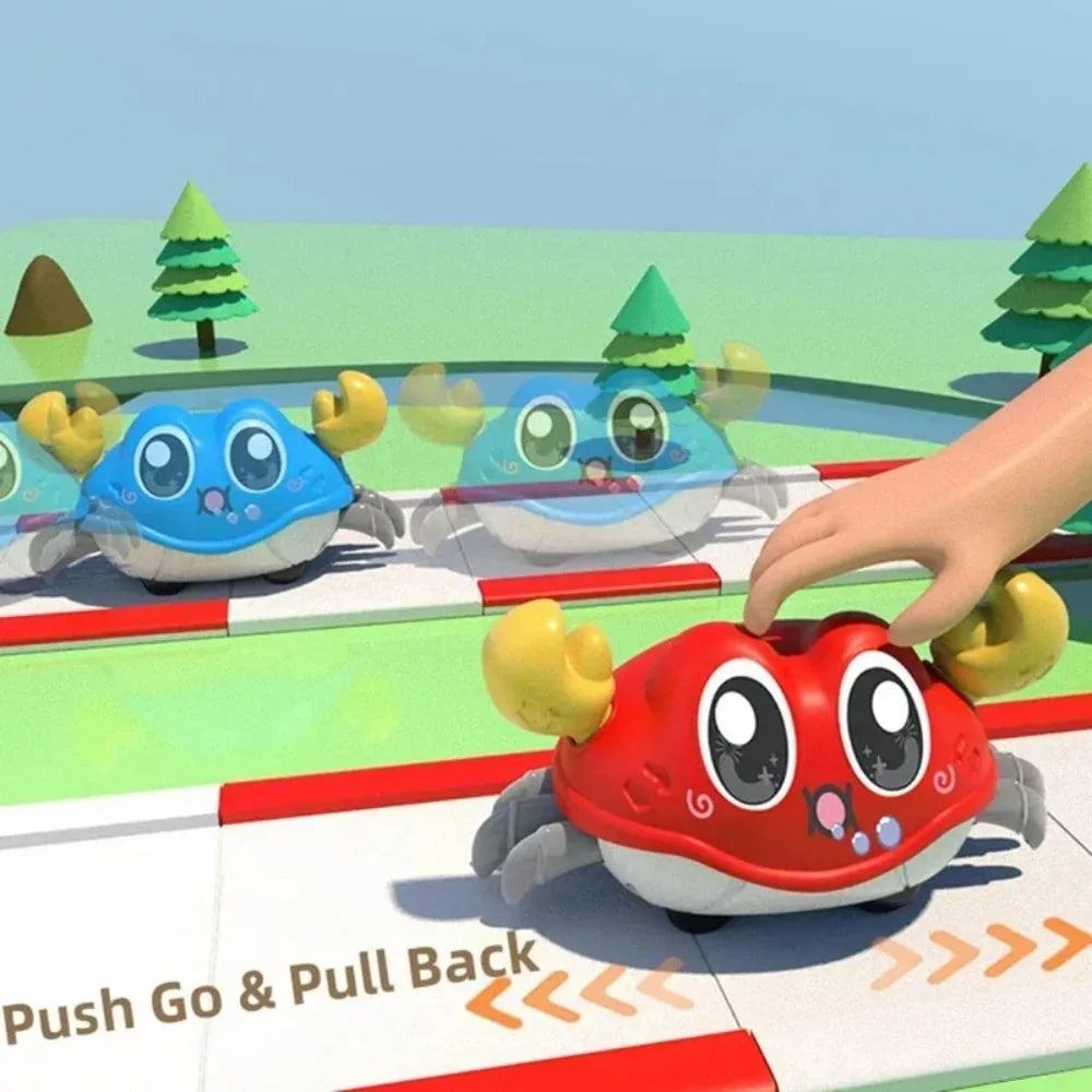 Fun Wind-Up Retractable Crab Toy – Pull-Back Action for Babies & Toddlers