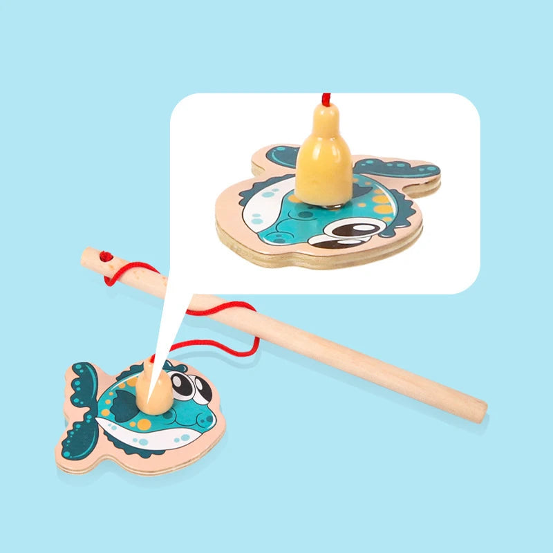 Montessori Wooden Magnetic Fishing Toy – Marine Life Cognition for Parent-Child Play