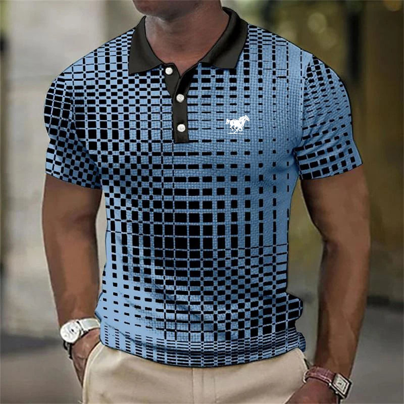 Men’s Summer Fashion Polo Shirt –   Color Contrast Design