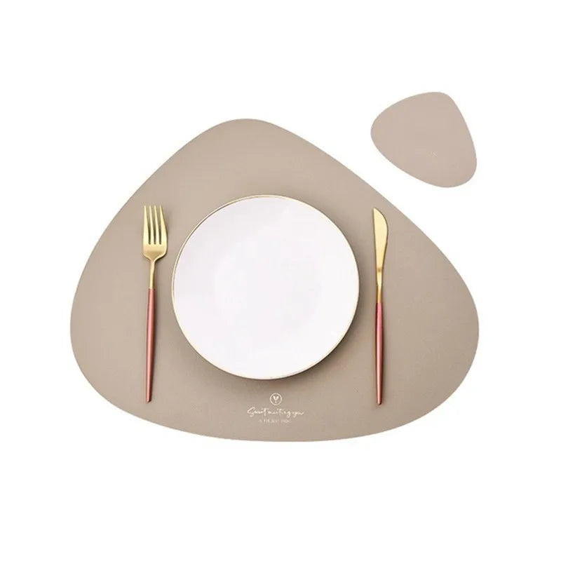 Faux Leather Placemats (Set of 2 + Coasters) – Waterproof & Stylish Table Protection