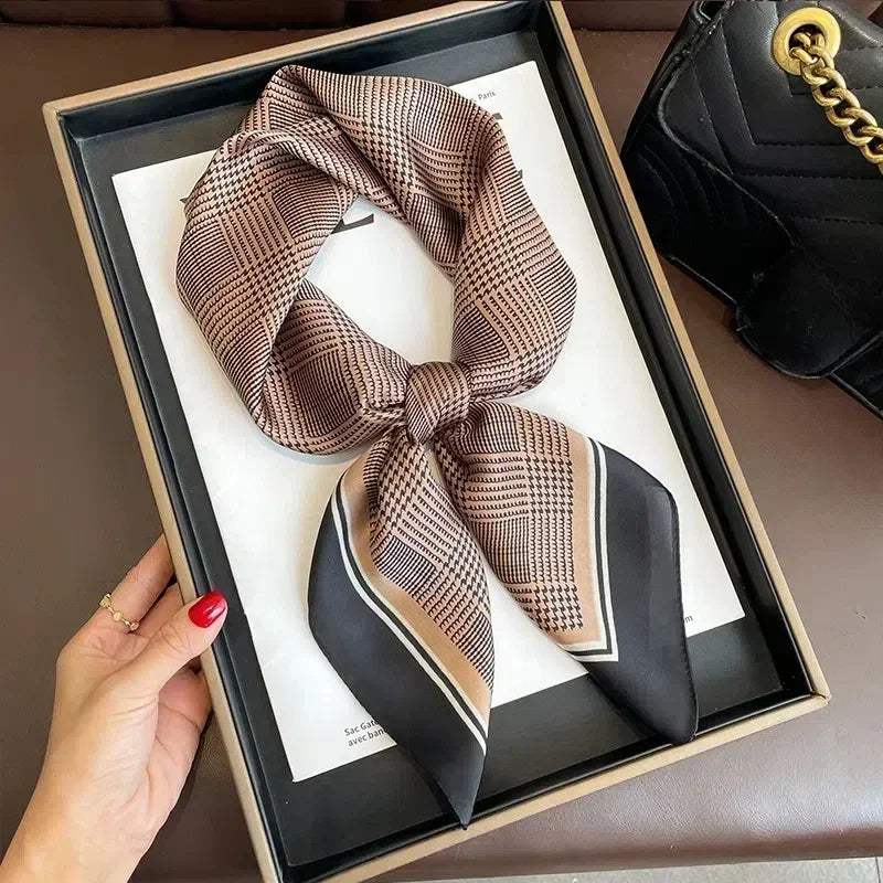Luxury Print Satin Square Scarf – Elegant, Versatile & Lightweight for Everyday Use